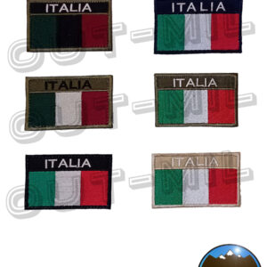 Patch Toppa militare bandiera Italiana rettangolare con scritta Italia
